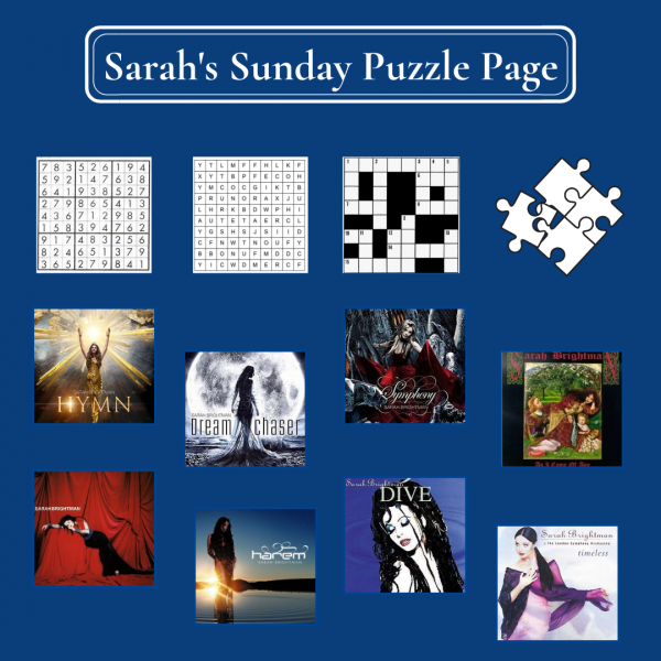 NEW Sarah #39 s Sunday Puzzle Page: Greatest Hits Crossword Sarah